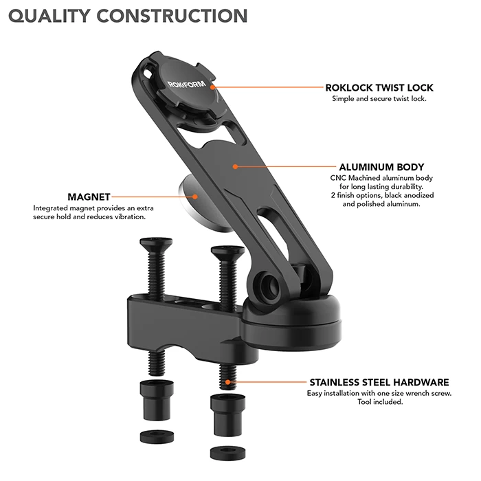 ROKFORM Pro Series Motorcycle Perch Mount 6 ROKFORM Pro Series Motorcycle Perch Mount - Image 4