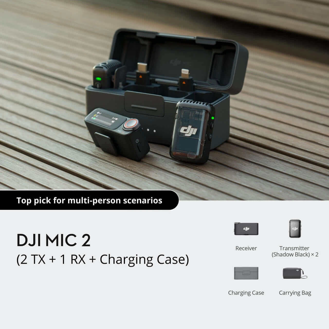 DJI MIc 2 (2 TX + 1 RX + Charging Case) 9 DJI MIc 2 (2 TX + 1 RX + Charging Case) - Image 7