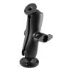 RAM MOUNTS RAM Double Ball Mount With Round AMPS Plate And Large Round Plate